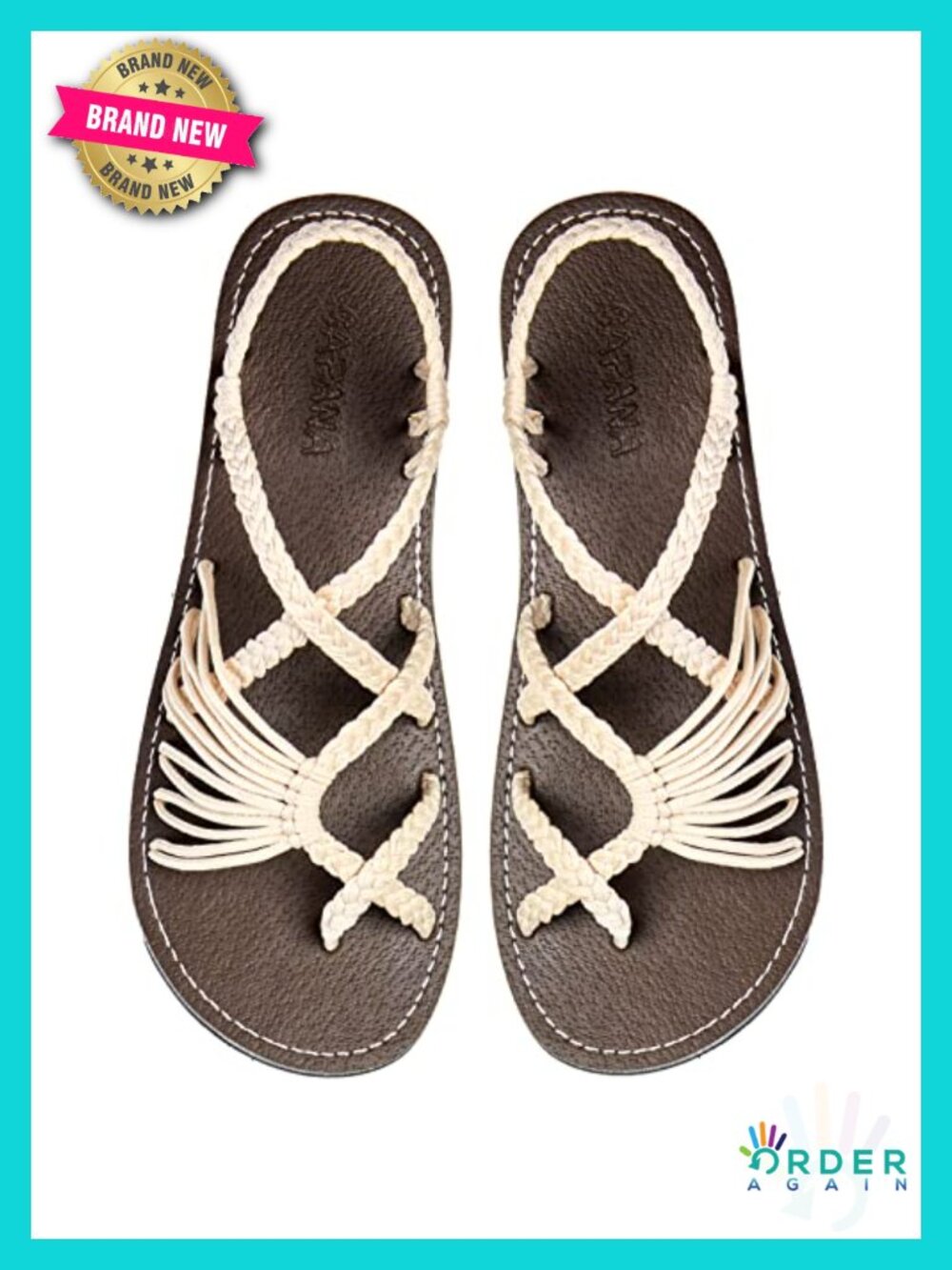 Strappy Braided Flat Sandals - Comfortable Boho Summer Slide for Women